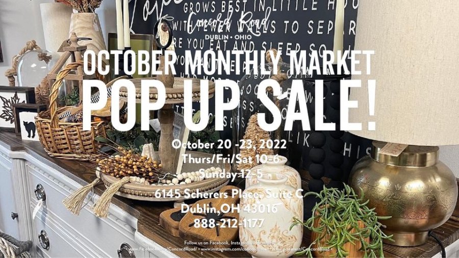 Concord Road October Monthly Market Pop Up Sale