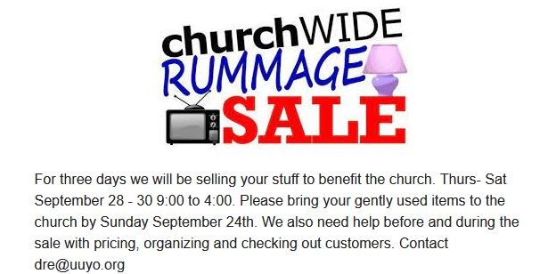 The First Unitarian Universalist Church of Youngstown Rummage Sale