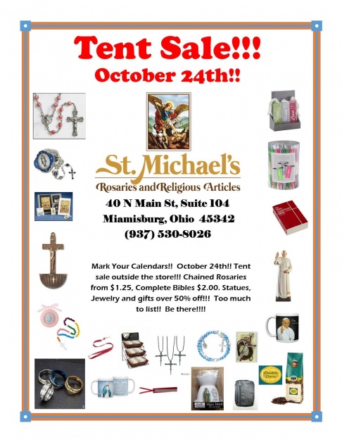 St. Michael's Custom Rosaries Clearance Tent Sale