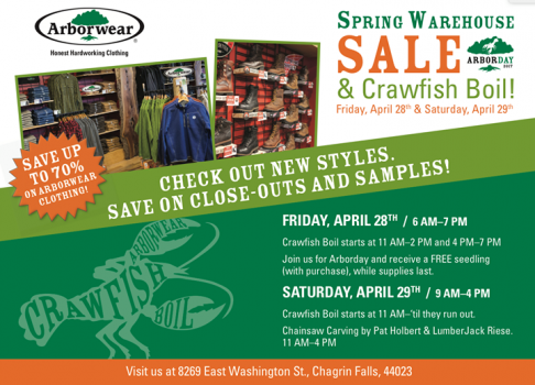 Arborwear Spring Warehouse Sale
